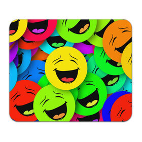 Коврик прямоугольный с принтом Смайлы в Курске, натуральный каучук | размер 230 х 185 мм; запечатка лицевой стороны | Тематика изображения на принте: веселые | веселые смайлики | настроение | позитив | разноцветные | смайлики | смайлы | смешные