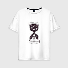 Женская футболка хлопок Oversize с принтом Космос в Курске, 100% хлопок | свободный крой, круглый ворот, спущенный рукав, длина до линии бедер
 | буран | вселенная | илон | космонавт | космос | луна | марс | маск | юпитер