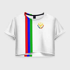 Женская футболка Cropp-top с принтом I love Dagestan в Курске, 100% полиэстер | круглая горловина, длина футболки до линии талии, рукава с отворотами | dagestan | дагестан
