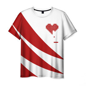 Мужская футболка 3D с принтом Сердца красное в Курске, 100% полиэфир | прямой крой, круглый вырез горловины, длина до линии бедер | abstract | geometry | geometry stripes | heart | texture | абстракция | геометрические полосы | геометрическое сердце | геометрия | любовь | сердечко | сердца | сердце | текстура