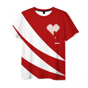 Мужская футболка 3D с принтом Сердца белое в Курске, 100% полиэфир | прямой крой, круглый вырез горловины, длина до линии бедер | abstract | geometry | geometry stripes | heart | texture | абстракция | геометрические полосы | геометрическое сердце | геометрия | любовь | сердечко | сердца | сердце | текстура