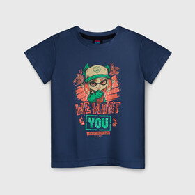 Детская футболка хлопок с принтом Salmon Run в Курске, 100% хлопок | круглый вырез горловины, полуприлегающий силуэт, длина до линии бедер | Тематика изображения на принте: grizzco runs | nintendo switch | splatoon 2