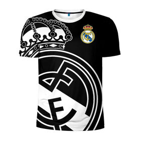 Мужская футболка 3D спортивная с принтом Real Madrid Exclusive в Курске, 100% полиэстер с улучшенными характеристиками | приталенный силуэт, круглая горловина, широкие плечи, сужается к линии бедра | Тематика изображения на принте: 2019 | мадрид | реал | форма | эксклюзив