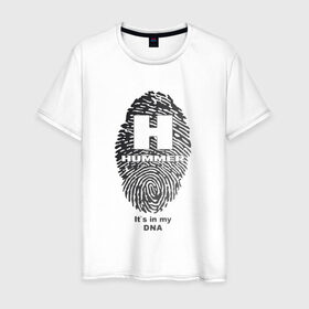 Мужская футболка хлопок с принтом Hummer it`s in my DNA в Курске, 100% хлопок | прямой крой, круглый вырез горловины, длина до линии бедер, слегка спущенное плечо. | 