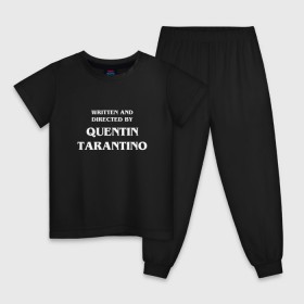 Детская пижама хлопок с принтом By Quentin Tarantino в Курске, 100% хлопок |  брюки и футболка прямого кроя, без карманов, на брюках мягкая резинка на поясе и по низу штанин
 | кино | прикольная надпись | режиссер | тарантино