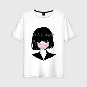 Женская футболка хлопок Oversize с принтом MIRRORS Sad Japanese Aesthetic в Курске, 100% хлопок | свободный крой, круглый ворот, спущенный рукав, длина до линии бедер
 | 