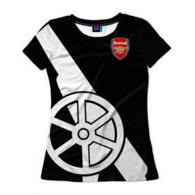Женская футболка 3D с принтом Arsenal Exclusive в Курске, 100% полиэфир ( синтетическое хлопкоподобное полотно) | прямой крой, круглый вырез горловины, длина до линии бедер | 2019 | arsenal | exclusive | арсенал | форма | эксклюзив