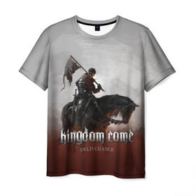 Мужская футболка 3D с принтом Рыцарь на коне в Курске, 100% полиэфир | прямой крой, круглый вырез горловины, длина до линии бедер | deliverance | kingdom come | kingdom come deliverance | knight | кингдам кам | король | рыцарь | средневековье | средние века