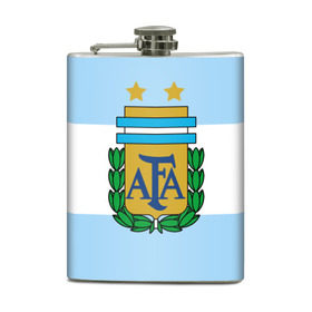 Фляга с принтом Сборная Аргентины флаг в Курске, металлический корпус | емкость 0,22 л, размер 125 х 94 мм. Виниловая наклейка запечатывается полностью | аргентина | спорт | футбол