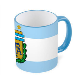 Кружка 3D с принтом Сборная Аргентины флаг в Курске, керамика | ёмкость 330 мл | Тематика изображения на принте: аргентина | спорт | футбол