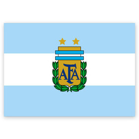 Поздравительная открытка с принтом Сборная Аргентины флаг в Курске, 100% бумага | плотность бумаги 280 г/м2, матовая, на обратной стороне линовка и место для марки
 | аргентина | спорт | футбол
