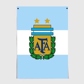Постер с принтом Сборная Аргентины флаг в Курске, 100% бумага
 | бумага, плотность 150 мг. Матовая, но за счет высокого коэффициента гладкости имеет небольшой блеск и дает на свету блики, но в отличии от глянцевой бумаги не покрыта лаком | аргентина | спорт | футбол