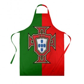 Фартук 3D с принтом Сборная Португалии флаг в Курске, 100% полиэстер | общий размер — 65 х 85 см, ширина нагрудника — 26 см, горловина — 53 см, длина завязок — 54 см, общий обхват в поясе — 173 см. Принт на завязках и на горловине наносится с двух сторон, на основной части фартука — только с внешней стороны | португалия | футбол
