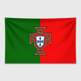 Флаг-баннер с принтом Сборная Португалии флаг в Курске, 100% полиэстер | размер 67 х 109 см, плотность ткани — 95 г/м2; по краям флага есть четыре люверса для крепления | португалия | футбол