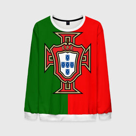 Мужской свитшот 3D с принтом Сборная Португалии флаг в Курске, 100% полиэстер с мягким внутренним слоем | круглый вырез горловины, мягкая резинка на манжетах и поясе, свободная посадка по фигуре | португалия | футбол