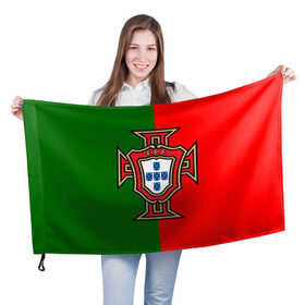 Флаг 3D с принтом Сборная Португалии флаг в Курске, 100% полиэстер | плотность ткани — 95 г/м2, размер — 67 х 109 см. Принт наносится с одной стороны | португалия | футбол