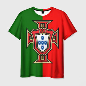 Мужская футболка 3D с принтом Сборная Португалии флаг в Курске, 100% полиэфир | прямой крой, круглый вырез горловины, длина до линии бедер | португалия | футбол