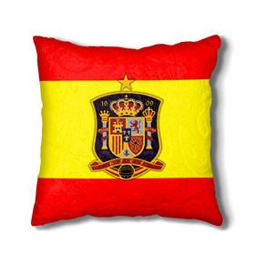 Подушка 3D с принтом Сборная Испании флаг в Курске, наволочка – 100% полиэстер, наполнитель – холлофайбер (легкий наполнитель, не вызывает аллергию). | состоит из подушки и наволочки. Наволочка на молнии, легко снимается для стирки | испания | футбол