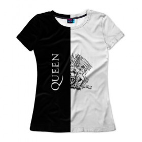 Женская футболка 3D с принтом Queen в Курске, 100% полиэфир ( синтетическое хлопкоподобное полотно) | прямой крой, круглый вырез горловины, длина до линии бедер | paul rodgers | queen | брайан мэй | джон дикон | квин | меркури | меркьюри | мэркури | роджер тейлор | рок группа | фредди | фреди