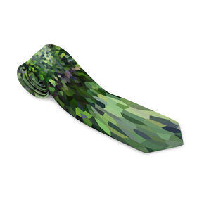 Галстук 3D с принтом Зеленый сюрреал в Курске, 100% полиэстер | Длина 148 см; Плотность 150-180 г/м2 |  зеленые брызги | абстракция | брызги | пиранья