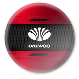 Значок с принтом DAEWOO SPORT в Курске,  металл | круглая форма, металлическая застежка в виде булавки | Тематика изображения на принте: auto | car | daewoo | автомобиль | марка