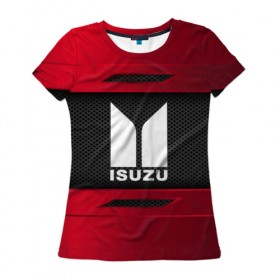 Женская футболка 3D с принтом ISUZU SPORT в Курске, 100% полиэфир ( синтетическое хлопкоподобное полотно) | прямой крой, круглый вырез горловины, длина до линии бедер | auto | car | isuzu | автомобиль | марка