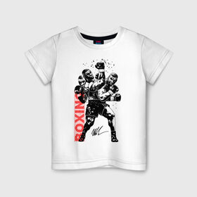 Детская футболка хлопок с принтом Майк Тайсон в Курске, 100% хлопок | круглый вырез горловины, полуприлегающий силуэт, длина до линии бедер | boxing | mike tyson |   | бокс | боксер | майк тайсон