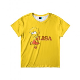 Детская футболка 3D с принтом Lisa в Курске, 100% гипоаллергенный полиэфир | прямой крой, круглый вырез горловины, длина до линии бедер, чуть спущенное плечо, ткань немного тянется | simpsons | елизавета | лиза | лизон | симпсоны