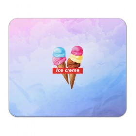 Коврик прямоугольный с принтом Ice Creme в Курске, натуральный каучук | размер 230 х 185 мм; запечатка лицевой стороны | ice cream | supreme | игра слов | лето | мороженое | рожок | тренд