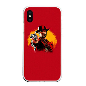 Чехол для iPhone XS Max матовый с принтом Red Dead Redemption 2 в Курске, Силикон | Область печати: задняя сторона чехла, без боковых панелей | rdr | rockstar | рокстар