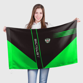 Флаг 3D с принтом Bicyclist в Курске, 100% полиэстер | плотность ткани — 95 г/м2, размер — 67 х 109 см. Принт наносится с одной стороны | bicyclist | sport | велосипедист | велоспорт