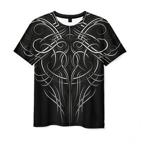 Мужская футболка 3D с принтом Tribal Pattern в Курске, 100% полиэфир | прямой крой, круглый вырез горловины, длина до линии бедер | biker | bodybuilding | cool | fitness | gothic | gym | pattern | sport | style | tattoo | tribal | тату