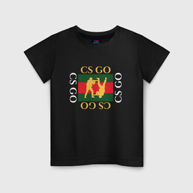 Детская футболка хлопок с принтом CS GO gg в Курске, 100% хлопок | круглый вырез горловины, полуприлегающий силуэт, длина до линии бедер | counter | cs | cs:go | global | go | gucci | offensive | strike | гучи