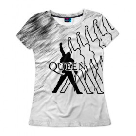 Женская футболка 3D с принтом Queen в Курске, 100% полиэфир ( синтетическое хлопкоподобное полотно) | прямой крой, круглый вырез горловины, длина до линии бедер | paul rodgers | queen | брайан мэй | джон дикон | квин | меркури | меркьюри | мэркури | роджер тейлор | рок группа | фредди | фреди