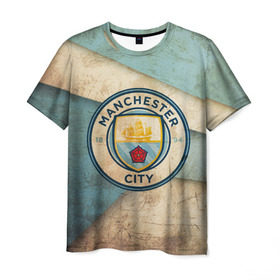 Мужская футболка 3D с принтом Манчестер сити олд в Курске, 100% полиэфир | прямой крой, круглый вырез горловины, длина до линии бедер | manchester | manchester city | манчестер | манчестер сити | футбол