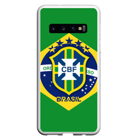 Чехол для Samsung Galaxy S10 с принтом Сборная Бразилии флаг в Курске, Силикон | Область печати: задняя сторона чехла, без боковых панелей | brazil | бразилия