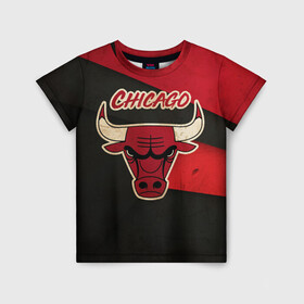 Детская футболка 3D с принтом Чикаго олд в Курске, 100% гипоаллергенный полиэфир | прямой крой, круглый вырез горловины, длина до линии бедер, чуть спущенное плечо, ткань немного тянется | chicago | chicago bulls | nba | баскетбол | нба | спорт | чикаго | чикаго булз