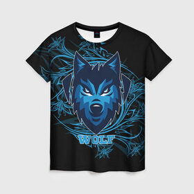 Женская футболка 3D с принтом Wolf в Курске, 100% полиэфир ( синтетическое хлопкоподобное полотно) | прямой крой, круглый вырез горловины, длина до линии бедер | волк | зверь | хищник