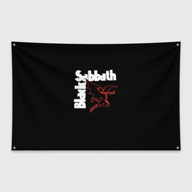 Флаг-баннер с принтом BLACK SABBATH в Курске, 100% полиэстер | размер 67 х 109 см, плотность ткани — 95 г/м2; по краям флага есть четыре люверса для крепления | black sabbath | билл уорд | блэк саббат | британская рок группа | гизер батлер | группа | музыка | оззи осборн | рок | тони айомми | хеви метал