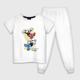 Детская пижама хлопок с принтом Cuphead (2) в Курске, 100% хлопок |  брюки и футболка прямого кроя, без карманов, на брюках мягкая резинка на поясе и по низу штанин
 | cuphead | game | retro