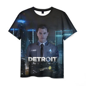 Мужская футболка 3D с принтом Detroit: Become Human - Connor в Курске, 100% полиэфир | прямой крой, круглый вырез горловины, длина до линии бедер | Тематика изображения на принте: 