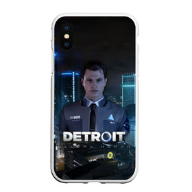 Чехол для iPhone XS Max матовый с принтом Detroit Become Human - Connor в Курске, Силикон | Область печати: задняя сторона чехла, без боковых панелей | 