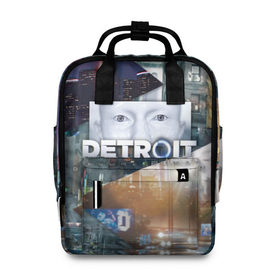 Женский рюкзак 3D с принтом Detroit: Become Human City в Курске, 100% полиэстер | лямки с регулируемой длиной, сверху ручки, чтобы рюкзак нести как сумку. Основное отделение закрывается на молнию, как и внешний карман. Внутри два дополнительных кармана, один из которых закрывается на молнию. По бокам два дополнительных кармашка, куда поместится маленькая бутылочка
 | Тематика изображения на принте: 