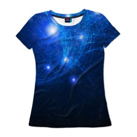 Женская футболка 3D с принтом Темная энергия 2 в Курске, 100% полиэфир ( синтетическое хлопкоподобное полотно) | прямой крой, круглый вырез горловины, длина до линии бедер | 