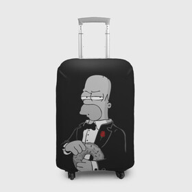 Чехол для чемодана 3D с принтом Гомер в Курске, 86% полиэфир, 14% спандекс | двустороннее нанесение принта, прорези для ручек и колес | homer | mafia | simpson | simpsons | гомер симпсон | мафия | пончик | пончики