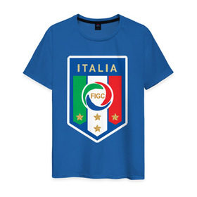 Мужская футболка хлопок с принтом Сборная Италии в Курске, 100% хлопок | прямой крой, круглый вырез горловины, длина до линии бедер, слегка спущенное плечо. | 
