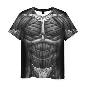 Мужская футболка 3D с принтом Экзоскелет CRYSIS в Курске, 100% полиэфир | прямой крой, круглый вырез горловины, длина до линии бедер | Тематика изображения на принте: crysis |   робот | бионический | бронь | броня | доспехи | костюм | крайсис | экзоскелет