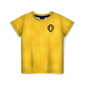 Детская футболка 3D с принтом Сборная Бельгии Away 2018 в Курске, 100% гипоаллергенный полиэфир | прямой крой, круглый вырез горловины, длина до линии бедер, чуть спущенное плечо, ткань немного тянется | Тематика изображения на принте: 