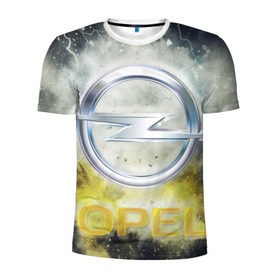 Мужская футболка 3D спортивная с принтом Логотип опель в Курске, 100% полиэстер с улучшенными характеристиками | приталенный силуэт, круглая горловина, широкие плечи, сужается к линии бедра | opel | opel logo | логотип опель | опель