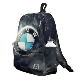 Рюкзак 3D с принтом Логотип BMW в Курске, 100% полиэстер | лямки с регулируемой длиной, сверху петелька, чтобы рюкзак можно было повесить на вешалку. Основное отделение закрывается на молнию, как и внешний карман. Внутри два дополнительных кармана, один из которых закрывается на молнию. По бокам два дополнительных кармашка | logo bmw | бмв | логотип bmw | логотип бмв